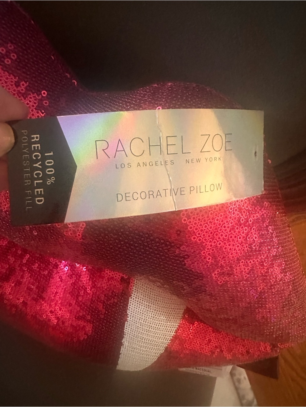 Rachel Zoe Vampire Lips Sequin Decorative Pillow NWT - Picture 3 of 3